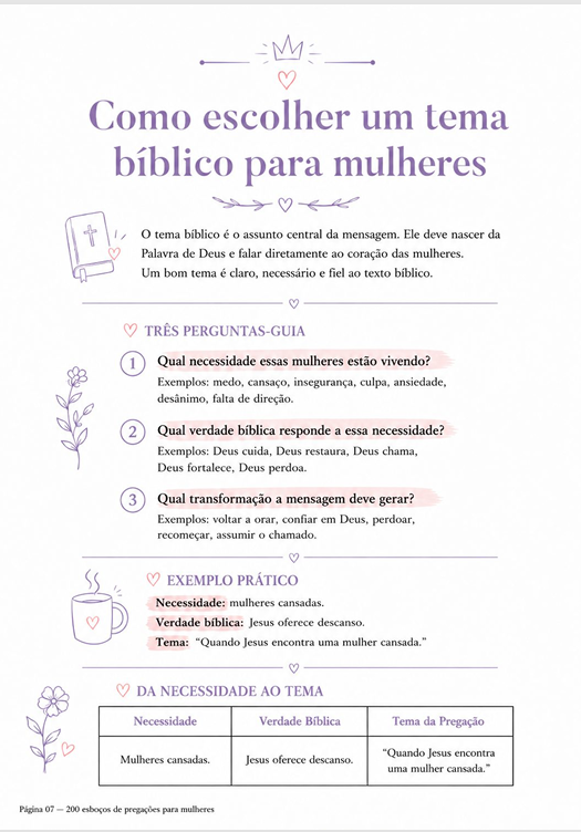 Como escolher um tema bíblico para mulheres